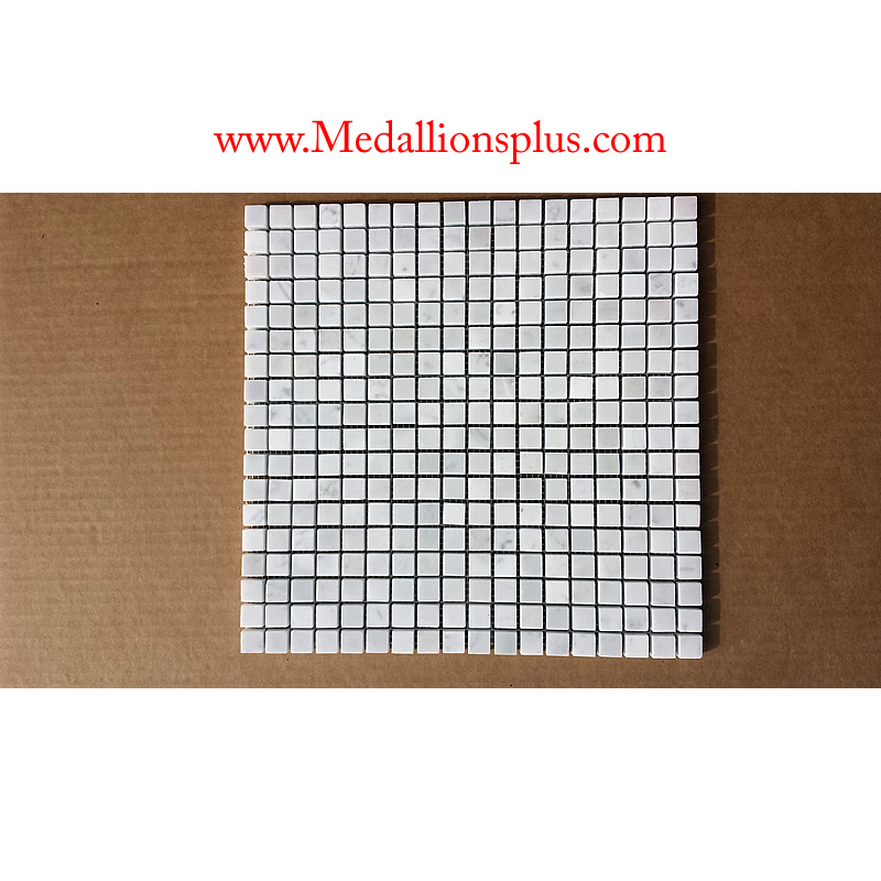 Carrara Marble 5/8" Squares Polished Mosaic Tiles